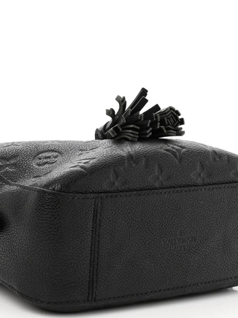 Louis Vuitton Black Leather Tassel Crossbody Bag with Gold Hardware